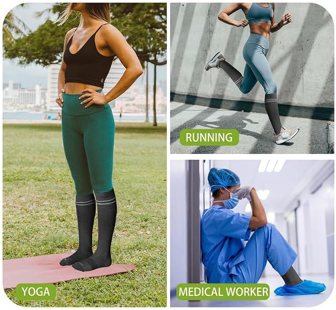 LEVSOX Compression Socks for Pregnant Women 20-30 mmHg Knee High Cute Funny - Image 6