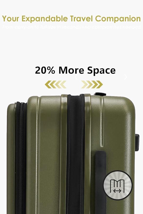 HotWay 24 Inch Expandable Front Opening Checked Luggage - Image 4
