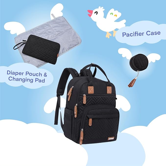 iniuniu Diaper Bag Backpack, 4 in 1 kit Large Unisex Baby Bags - Image 5