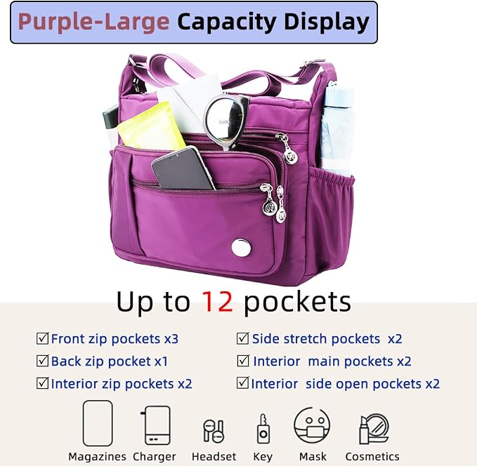 MINTEGRA Women Shoulder Handbag Roomy Multiple Pockets Bag Ladies Crossbody - Image 4