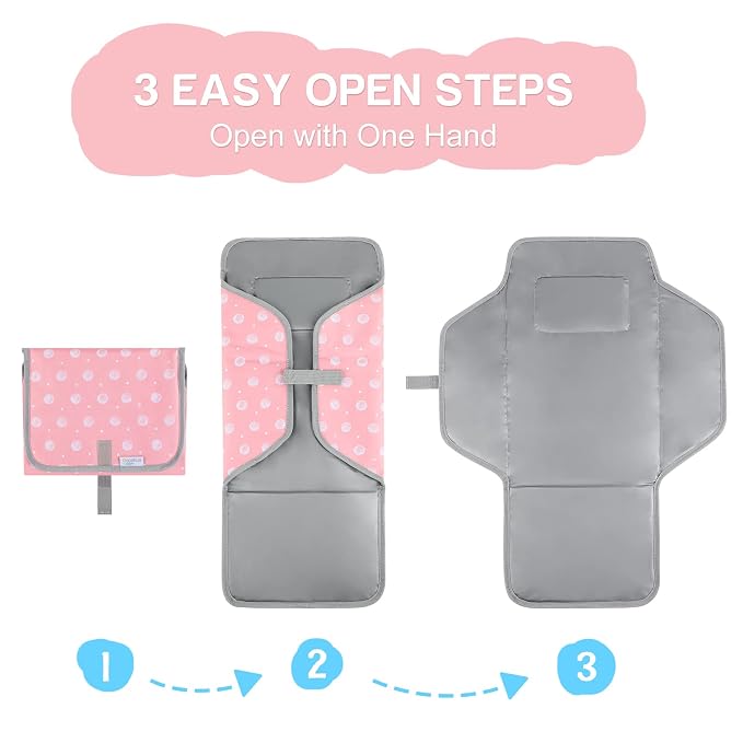 Portable Changing Pad for Baby, Compact Waterproof Diaper Mat - Image 3