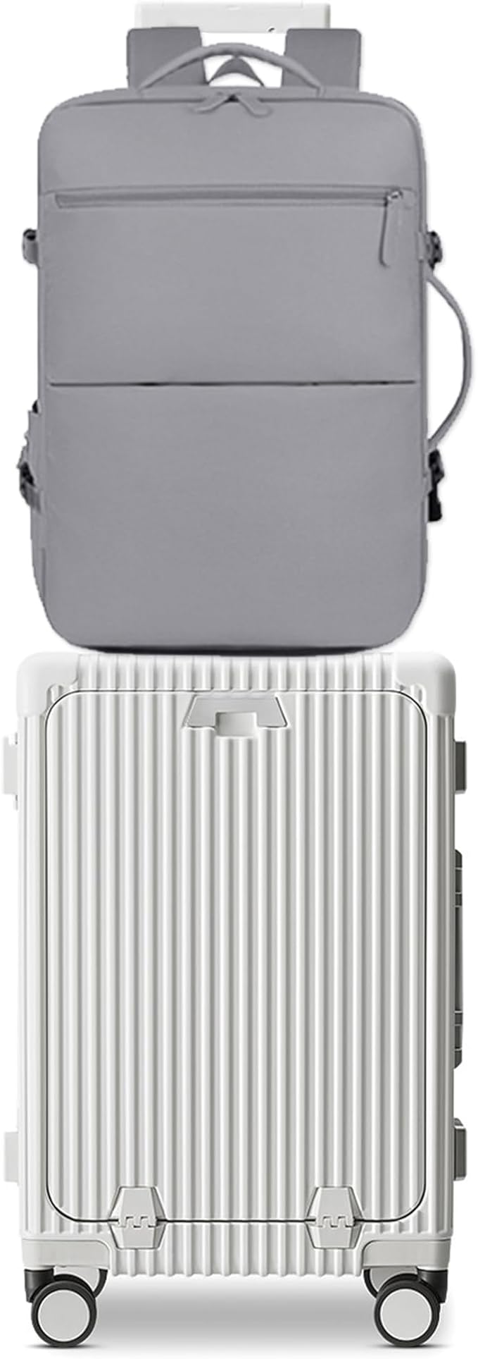 feilario 2 Piece Set 24in Aluminium Frame PC Hard Shell Spinner Wheels Luggage by feilario