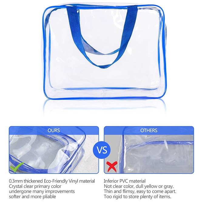 2Pcs Crystal Clear PVC Travel Toiletry Bag Kit - Image 4