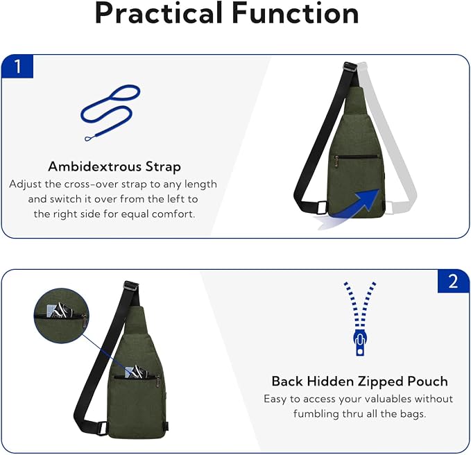 WATERFLY Small Crossbody Sling Backpack Anti Theft Backpack - Image 4