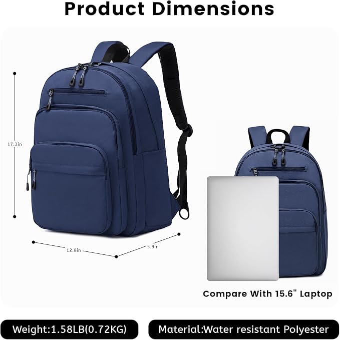 Lanola Basic Multi-Pocket Multipurpose Backpack Classical Water Resistant - Image 2