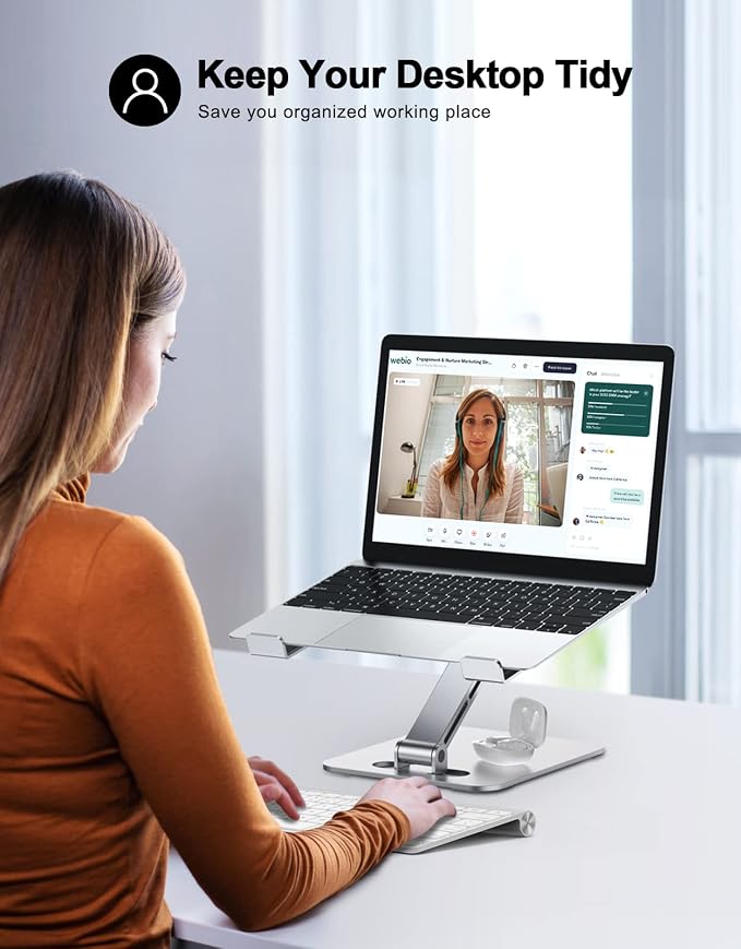 Foldable Laptop Stand, Height Adjustable Ergonomic Computer Stand - Image 7