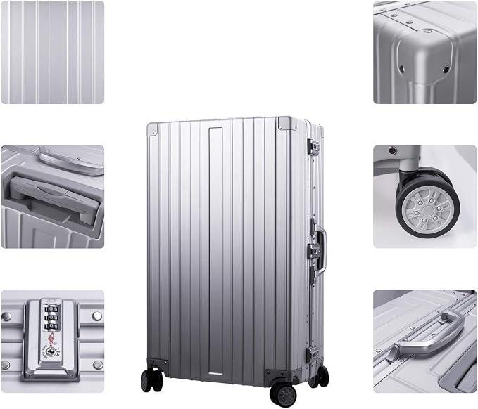 TRAVELKING All Aluminum Luggage Zipperless Hard Shell Luggage Case - Image 4