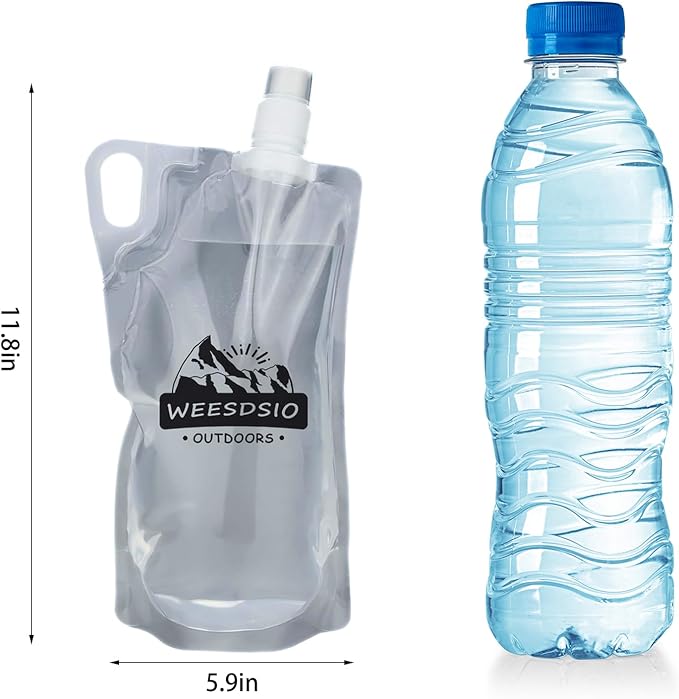 2-Pack 1L Hiking Collapsible Water Bottles - Image 7