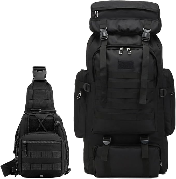80L 2Pcs Hiking Backpack for Men by JUMAHEBackpack
