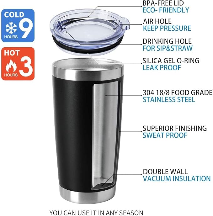 HASLE OUTFITTERS 20oz Tumblers Stainless Steel Mugs - Image 3