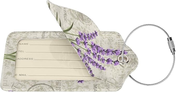 2 Pcs Purple Lavender Luggage Tags - Image 2