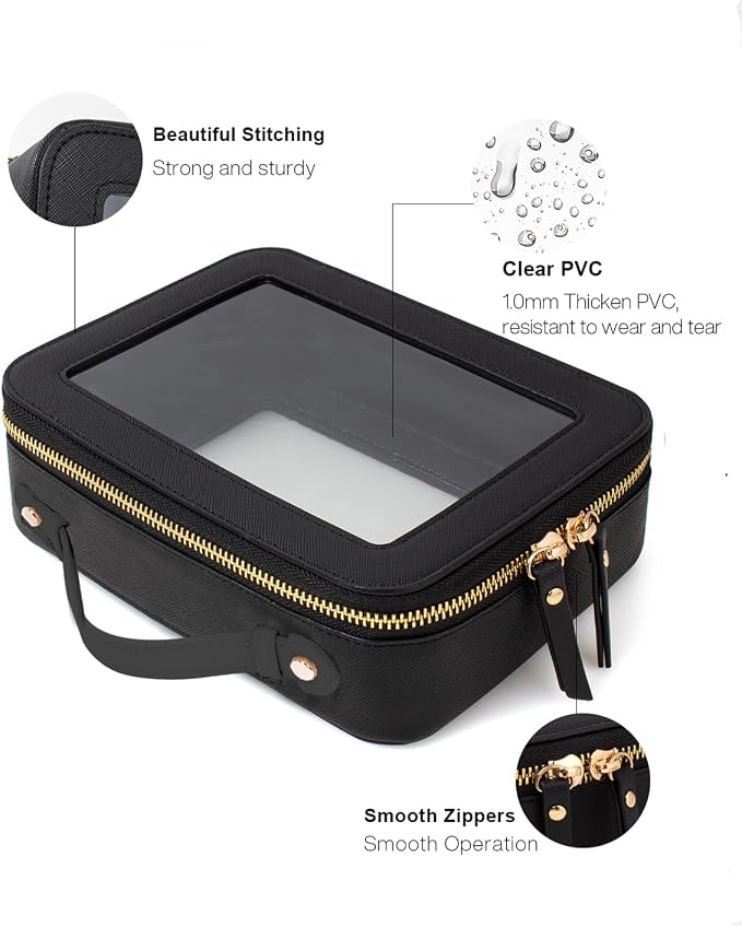 Clear Makeup Bag Small, TSA Approved Portable Toiletry Bag - Image 4