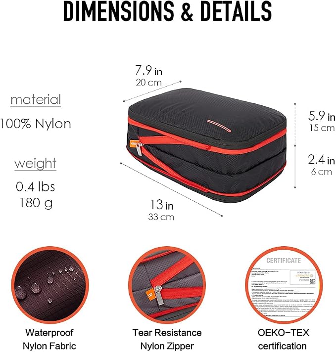 Bee Nesting Waterproof Compression Packing Cubes, Travel Packing organizers - Image 5