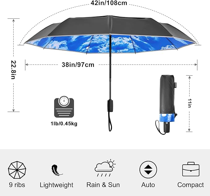 G4Free 42 Inch Eco Windproof Folding Umbrella - Image 4