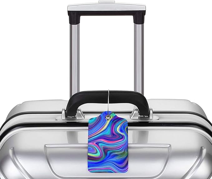 2-Packs Blue Purple Abstract Art Luggage Tags - Image 6