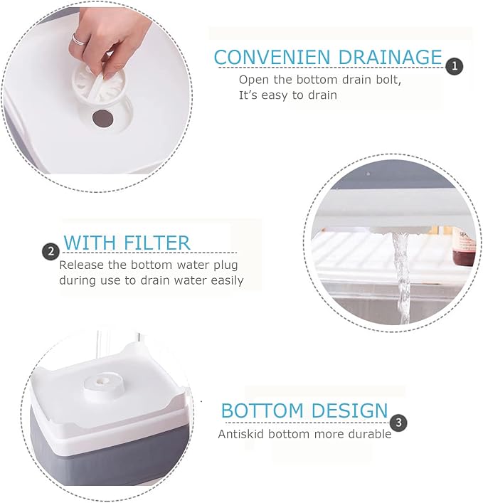 Collapsible Basin Bucket, 9L Collapsible Dishpan - Image 5