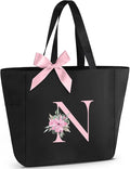 Vavabox Tote Bag, A-Z Initial Monogrammed Waterproof Tote Bag, Bridesmaid Gifts by Vavabox
