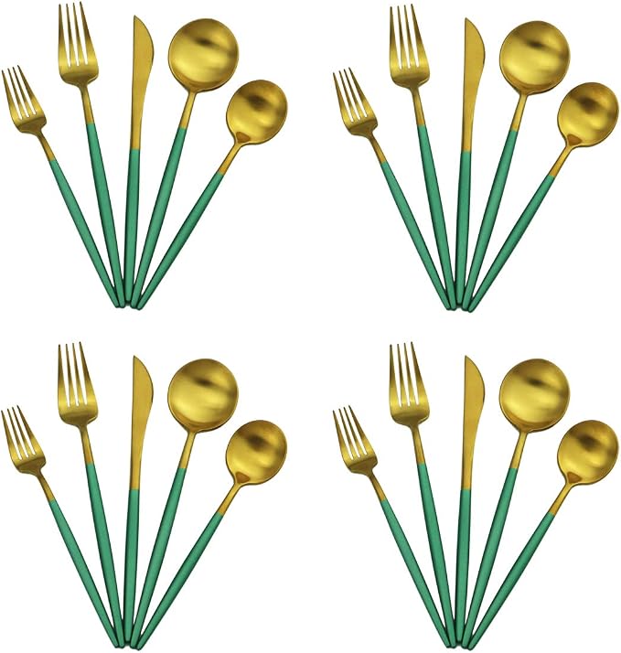 Gugrida 20-Piece 18/10 Stainless Steel Flatware Silverware, Luxury Dinnerware by Gugrida