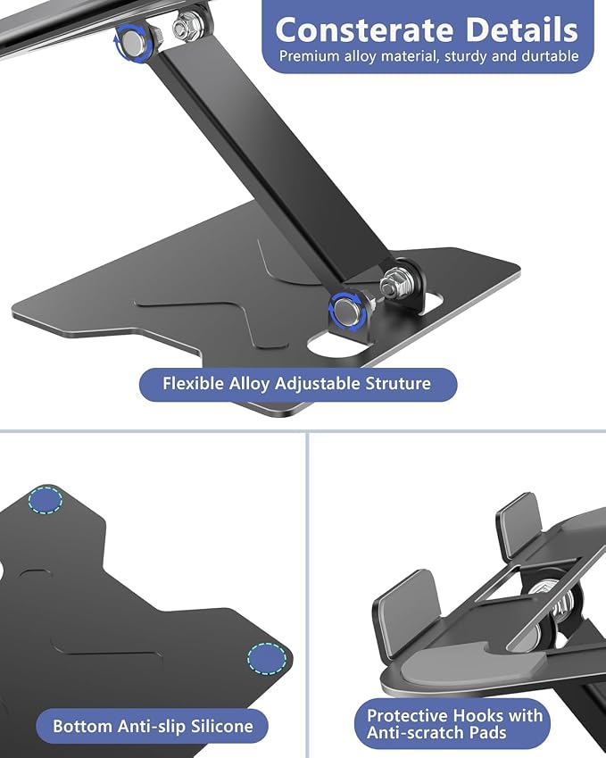 Adjustable Laptop Stand for Desk, Metal Foldable Laptop Riser, Portable Laptop - Image 6