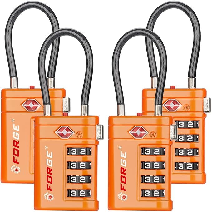 Forge TSA Approved Luggage Locks 4 Digit Combination TSA Travel Locks by Forge