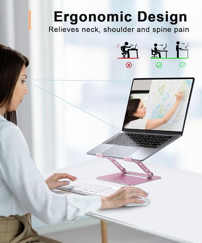 Laptop Stand Holder, Adjustable Desk Laptop Riser, Foldable Notebook Computer - Image 2