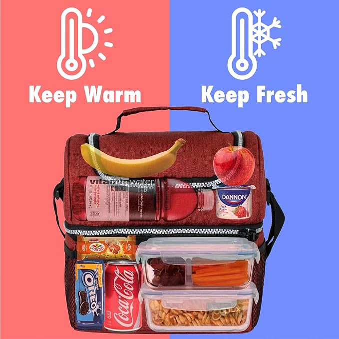 OPUX Lunch Box For Men Women, Insulated Large Lunch Bag Adult Work, Double - Image 2