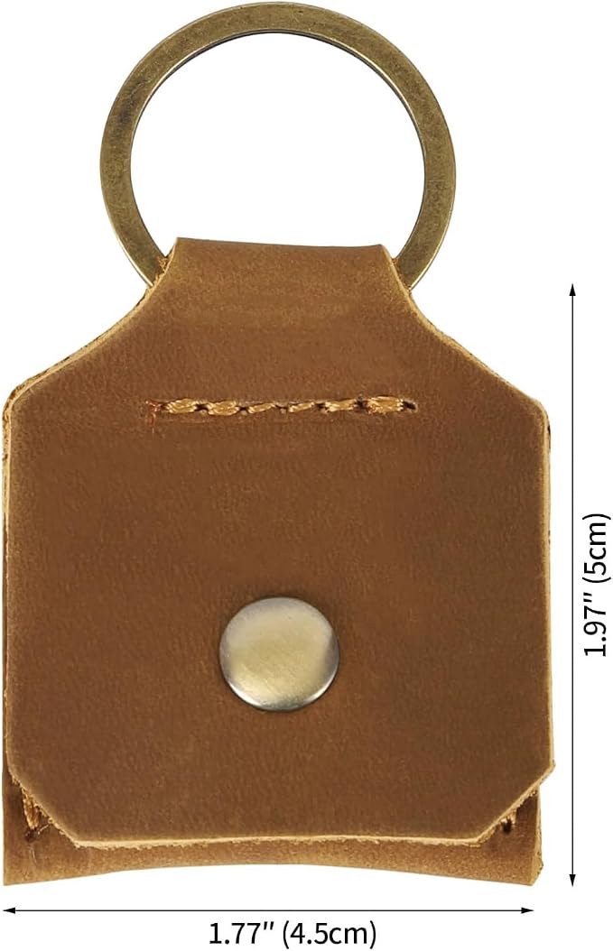 Jack&Chris Genuine Leather SD Card Holder Keychain, Anti-Shock Anti-Dust SD - Image 2