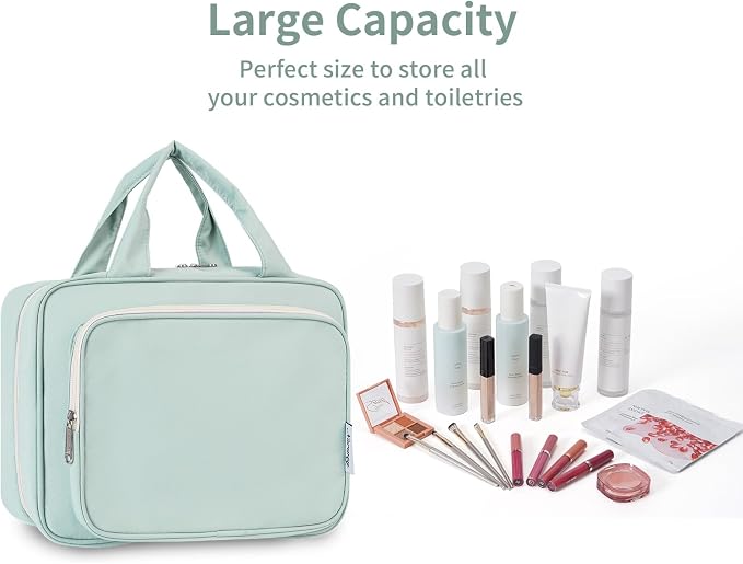 Narwey Hanging Toiletry Bag for Women Travel Makeup Bag Organizer Toiletries - Image 6