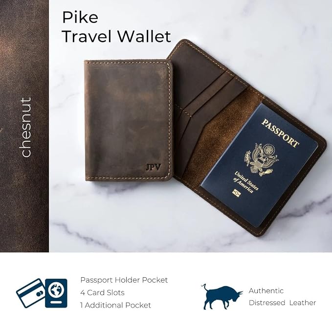PEGAI Standard Full Grain Crazy Horse Leather Passport Holder | Custom Travel - Image 5