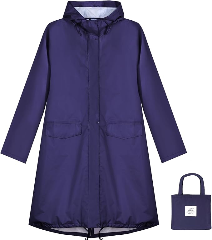 ANYOO Waterproof Rain Poncho Lightweight Reusable Hiking Hooded Coat Jacket by Anyoo