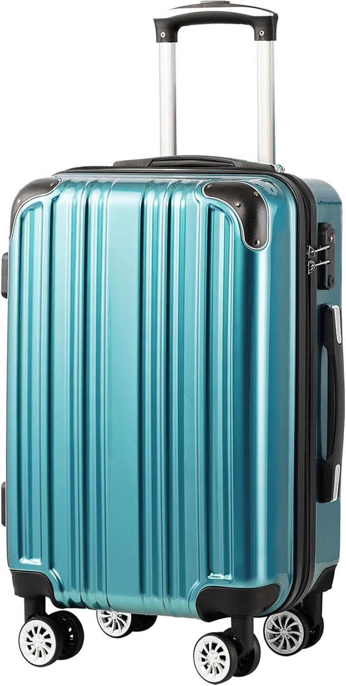 Coolife Luggage Expandable Suitcase PC+ABS Spinner 20in 24in 28in Carry by COOLIFE
