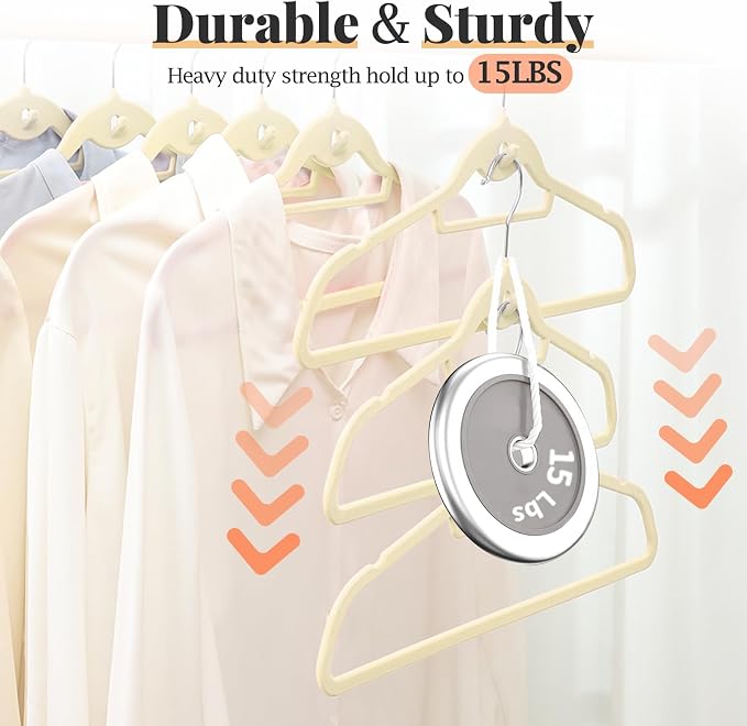 Velvet Felt Stackable Hangers 50 Pack, Non Slip, - Image 2