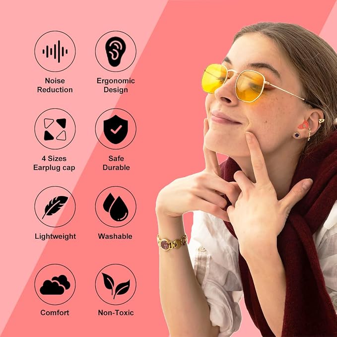 Ear Plugs for Sleeping Reusable Earplugs for Concerts Noise Cancelling Soft - Image 3