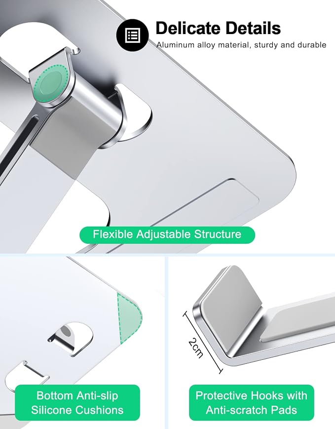 Foldable Laptop Stand, Height Adjustable Ergonomic Computer Stand - Image 6