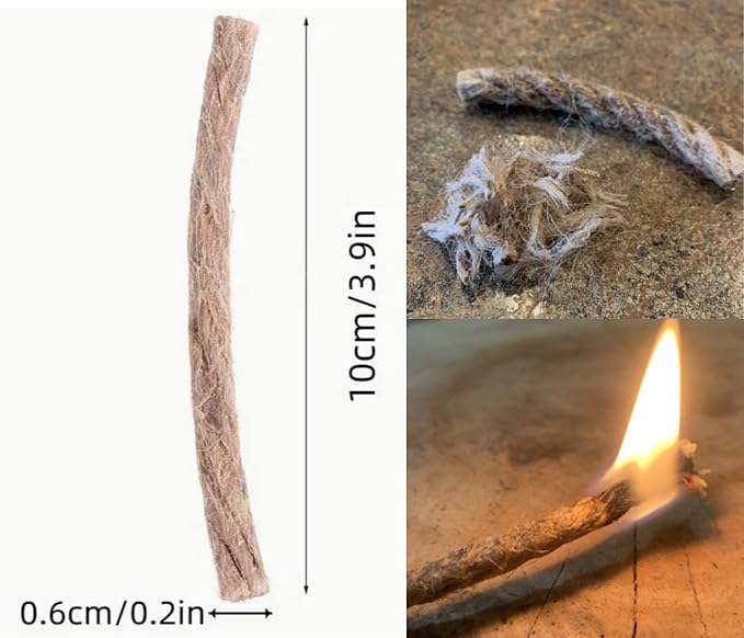 Survival Fire Starter Kit – Magnesium Shavings, Ferro Rod, Wax Rope, Emergency - Image 7