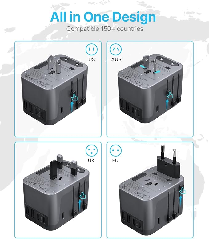 Universal Travel Adapter, VINTAR International Power Adapter - Image 2