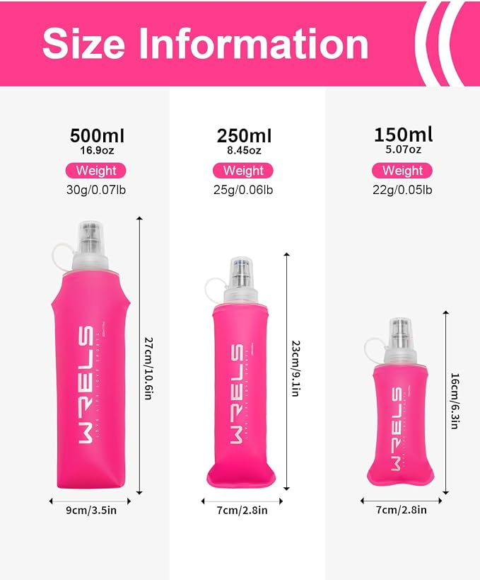 Folding Soft Flask Portable Collapsible Running Lightweight Water Bottle - Image 6