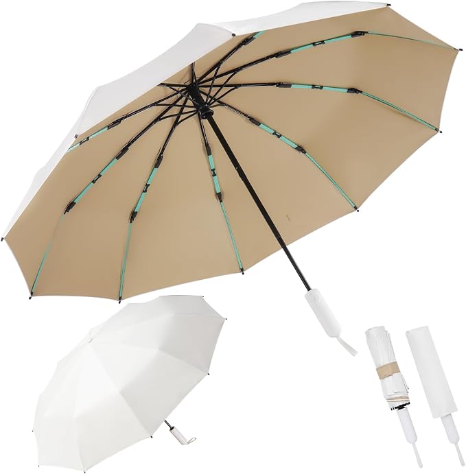 Folding Umbrella Anti-UV Compact Durable Folding Umbrella Auto Open Close by Leznazik