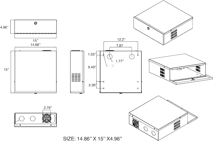 Kenuco White Heavy Duty 16 Gauge Steel DVR Security Lockbox - Image 7