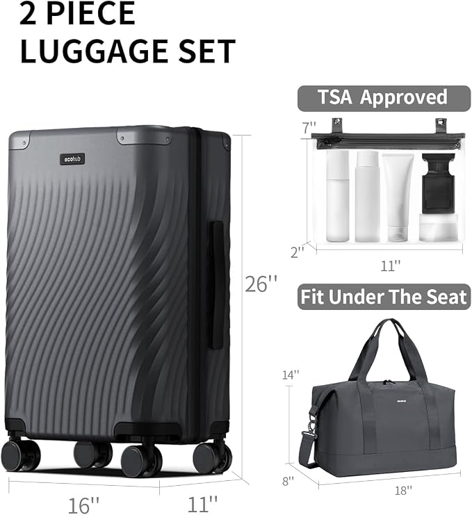 ECOHUB Hardside Expandable Carry On Luggage, Recycled PC 24" Rolling Luggage - Image 7