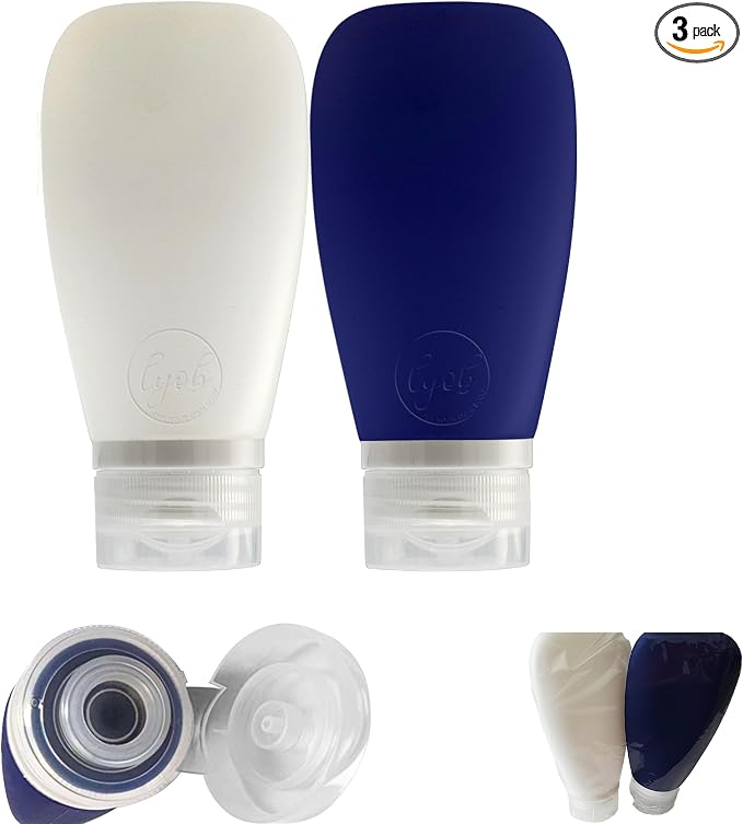 Travel Bottles for Toiletries, TSA Approved 3oz Leak Proof Silicone Refillable by Lyob