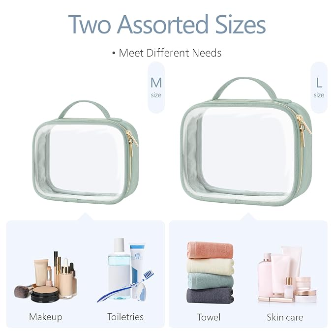 PACKISM TSA Approved Toiletry Bag, 2 Pack Clear Makeup Bags - Image 7