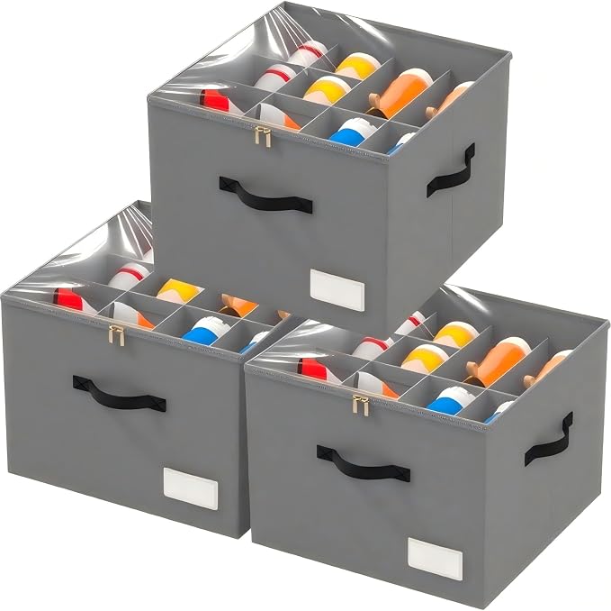 3 Pack Shoe Organizer for Closet, Foldable Shoe Storage Containers, Fits up to by LIKMYPICK