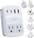 Ceptics World Travel Adapter Kit 2 USB-A, USB-C US Outlets, 20W/QC 18W Power by Ceptics