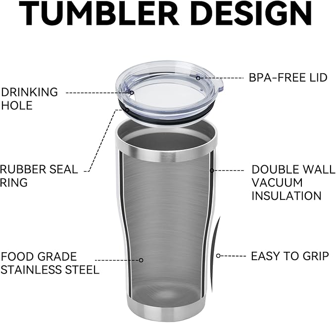 DOMICARE 20oz Tumbler with Lid Stainless Steel Tumblers Bulk, Double Wall - Image 4