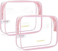 BAGSMART Clear Toiletry Bag, 2 Packs TSA Approved Water resistant Quart Size by BAGSMART