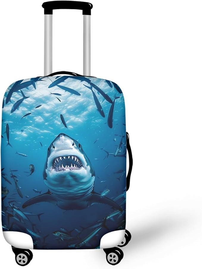 Seadworld Shark Luggage Cover 22-25 Inch High Elastic Thickened Travel Suitcase by Dremagia
