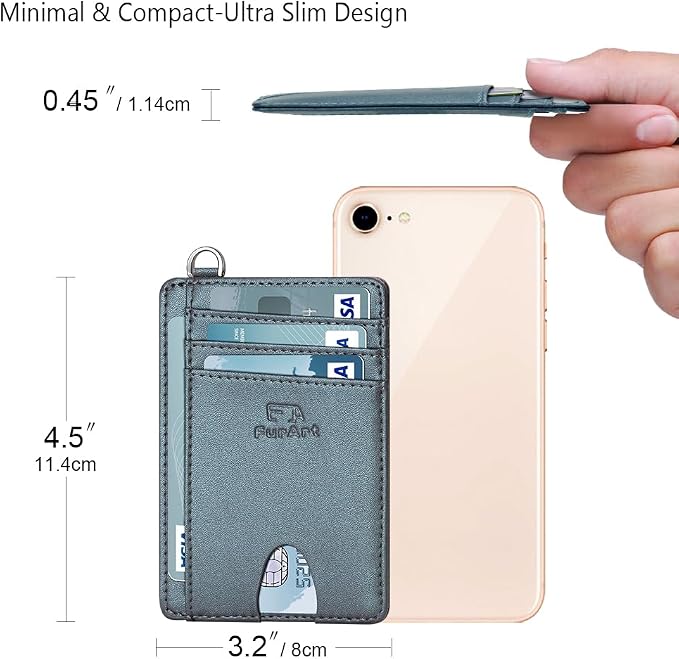 FurArt Slim Minimalist Wallet, Front Pocket Wallets, RFID Blocking, Credit Card - Image 7