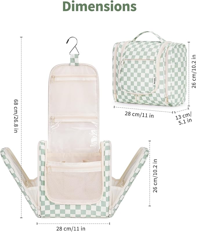 Narwey Hanging Toiletry Bag for Women Travel Makeup Bag Organizer Toiletries - Image 8