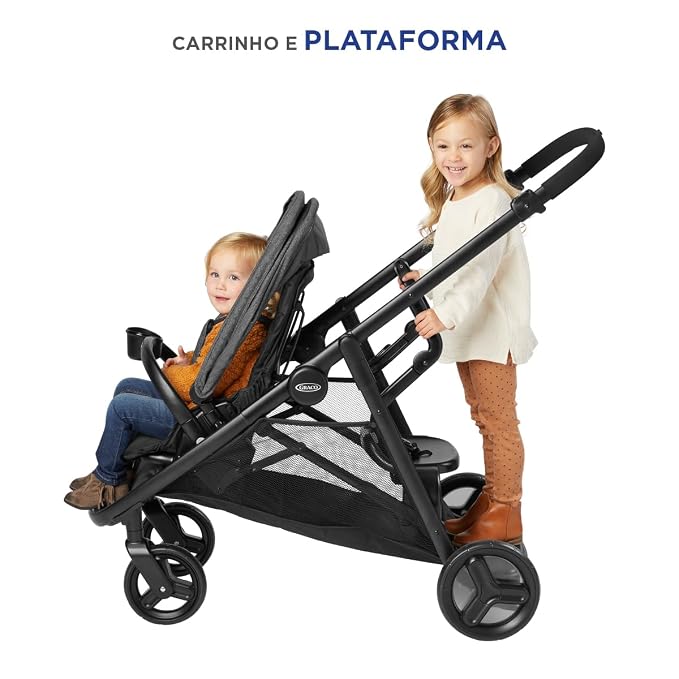Graco Ready2Grow LX 2.0 Double Stroller Features Bench Seat and Standing - Image 6
